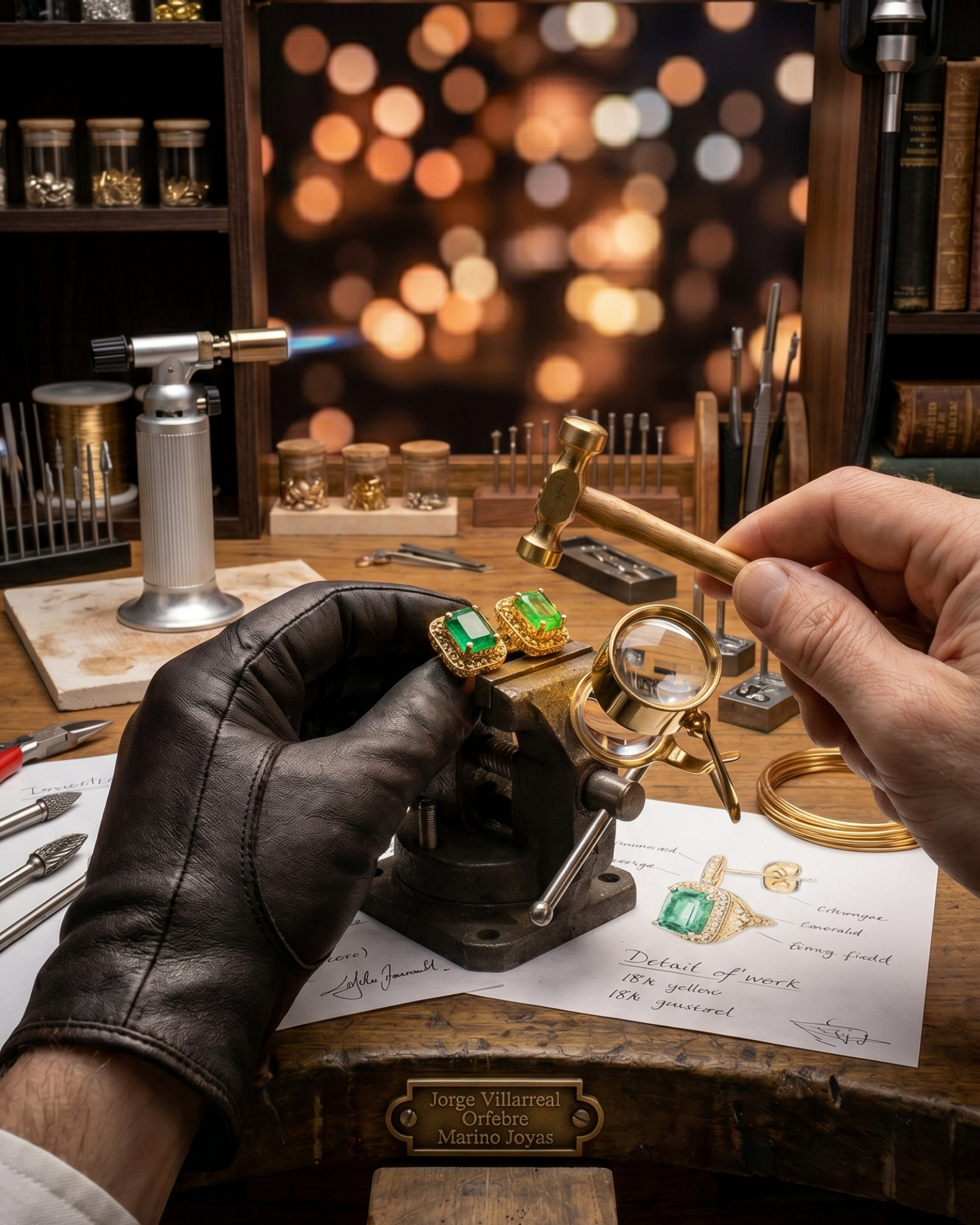 Jorge Villarreal — Orfebre, en el taller de Marino Joyas